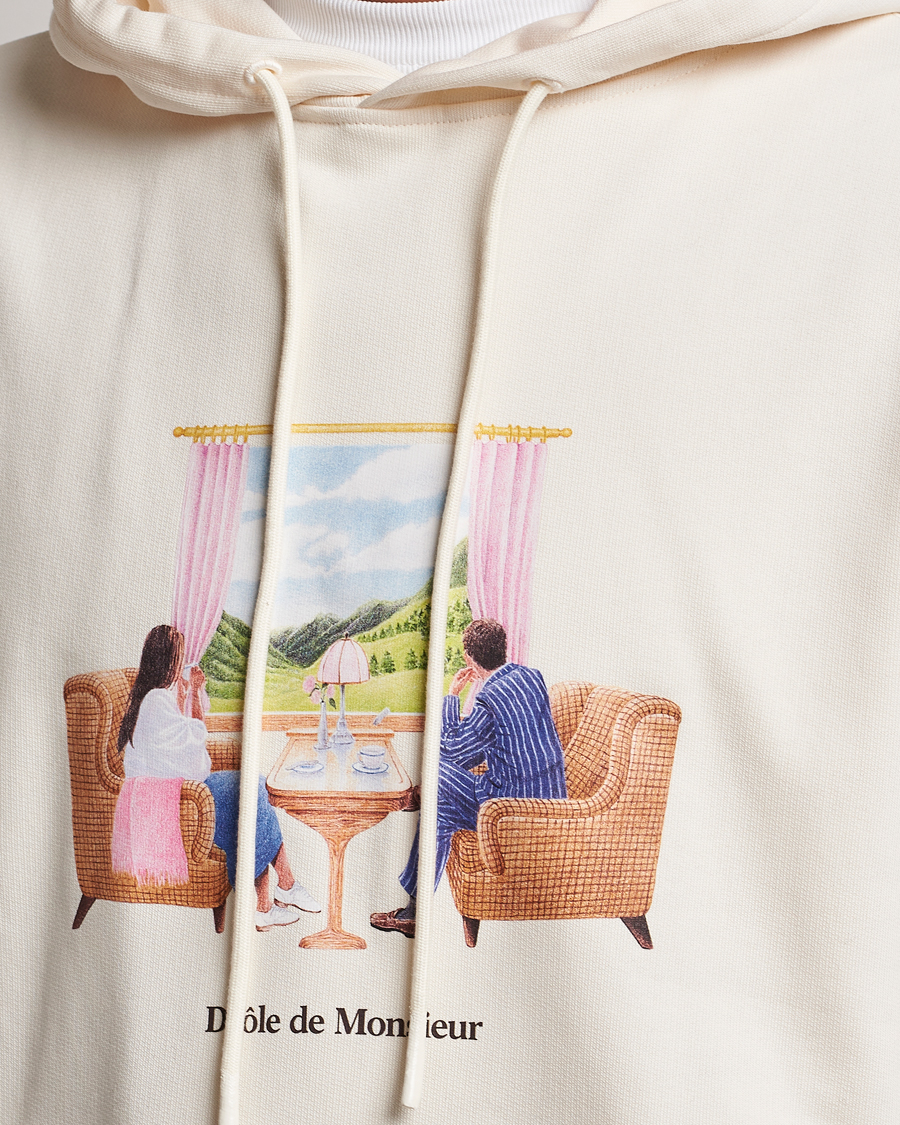 Men | Sweaters & Knitwear | Drôle de Monsieur | Voyage Hoodie Cream