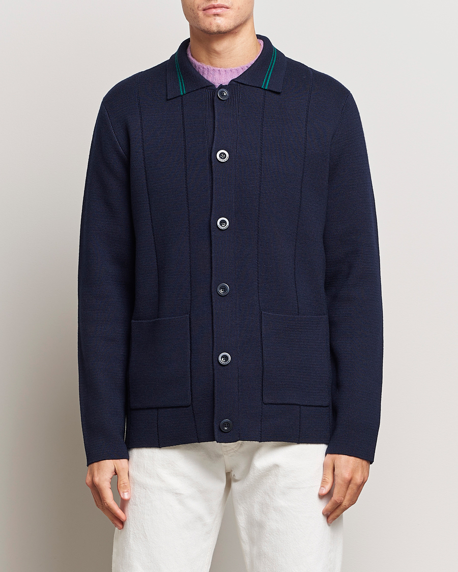 Men | Sweaters & Knitwear | Drôle de Monsieur | Cardigan Jacket Navy