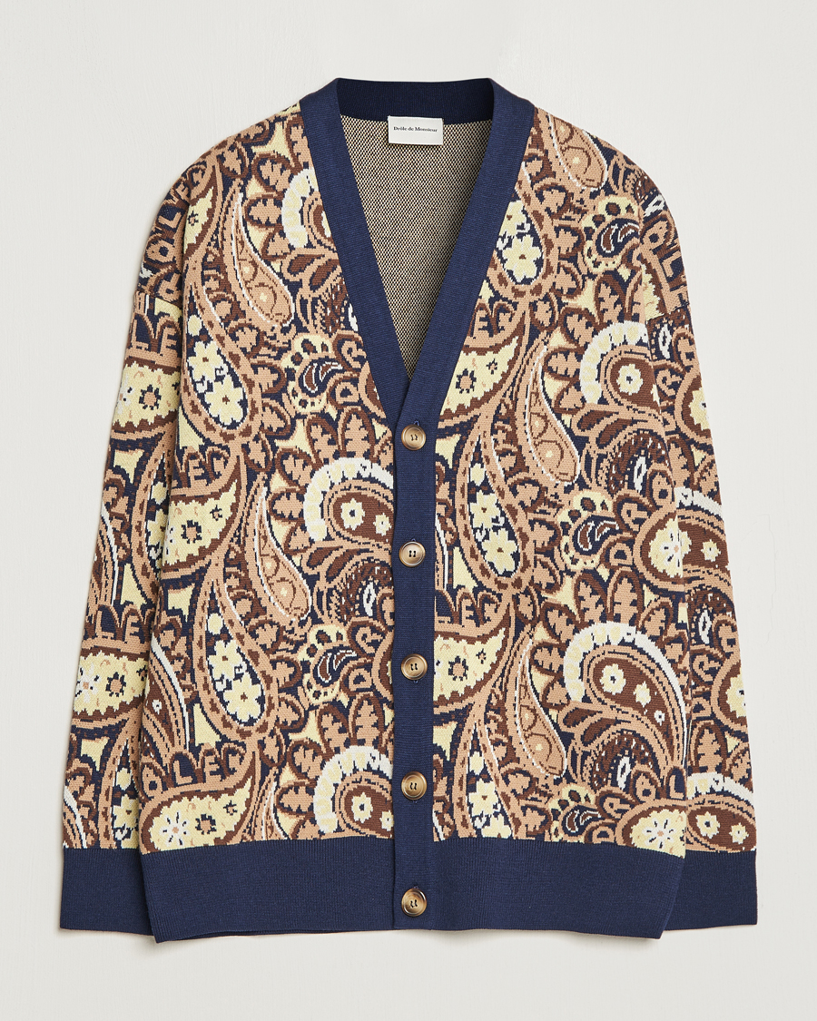 Drôle de Monsieur Le Cardigan Paisley Navy at CareOfCarl.com