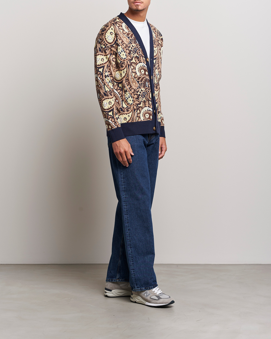 Drôle de Monsieur Le Cardigan Paisley Navy at CareOfCarl.com