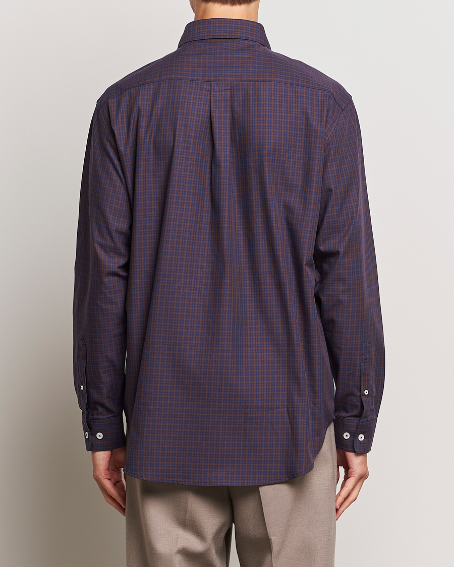Men | Shirts | Drôle de Monsieur | Signature Check Shirt Dark Brown