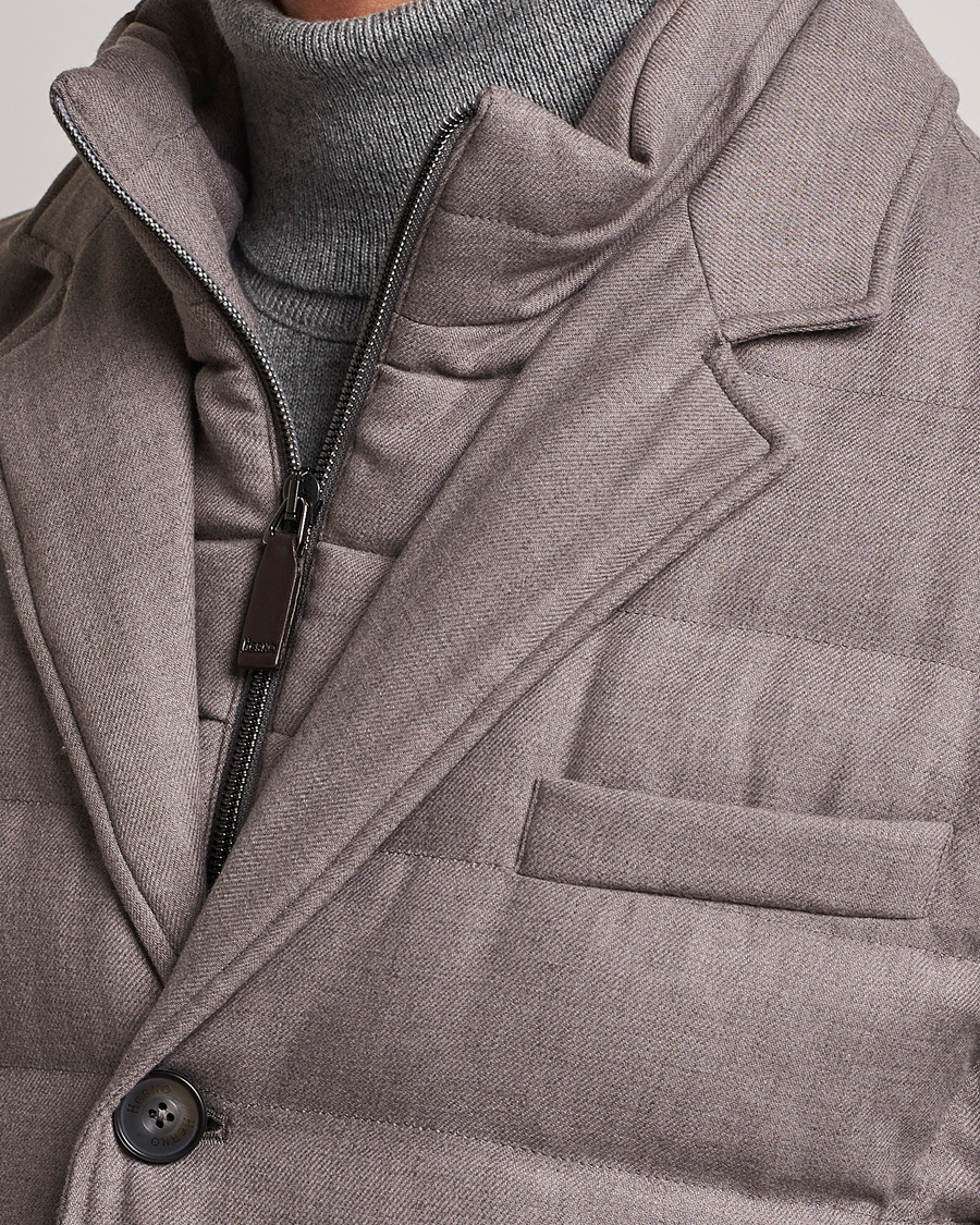Men | Coats & Jackets | Herno | Flannel Down Blazer Beige