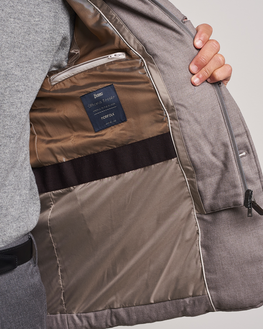 Men | Coats & Jackets | Herno | Flannel Down Blazer Beige