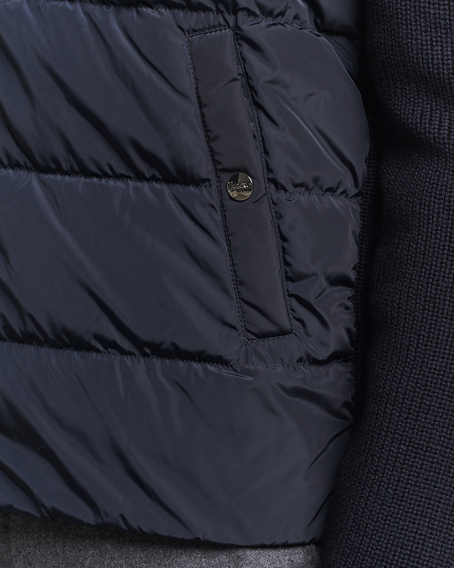 Men | Coats & Jackets | Herno | Knitted Hybrid Jacket Navy