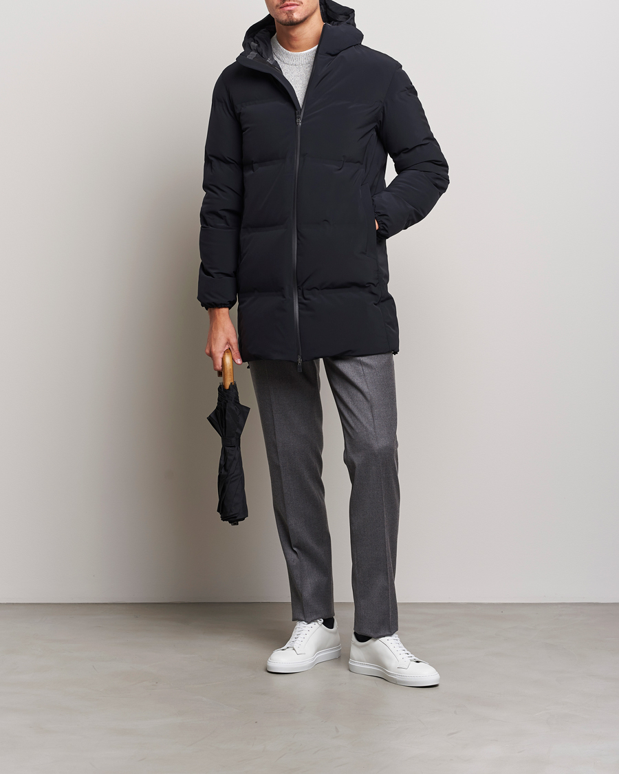 Men | Coats & Jackets | Herno | Laminar Stretch Nylon Down Coat Navy