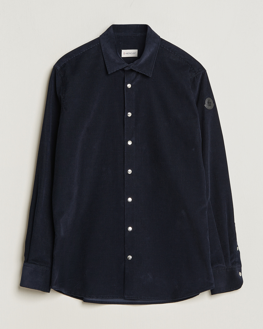Men | Shirts | Moncler | Corduroy Casual Shirt Navy