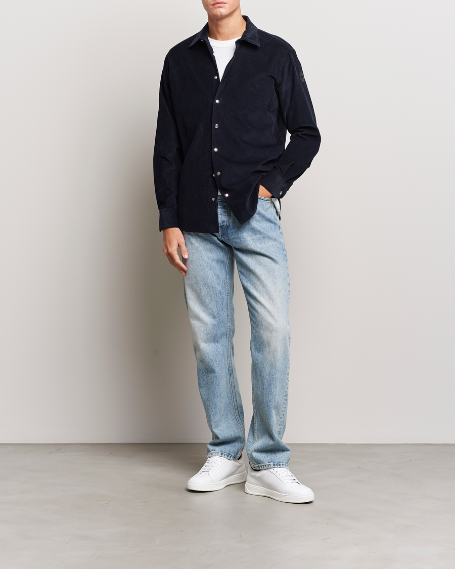 Men | Shirts | Moncler | Corduroy Casual Shirt Navy