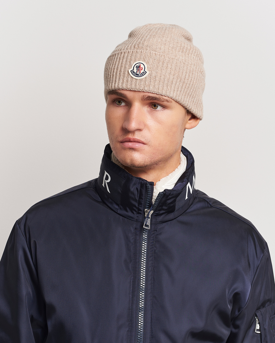 Men | Moncler Cashmere Beanie Beige | Moncler | Cashmere Beanie Beige
