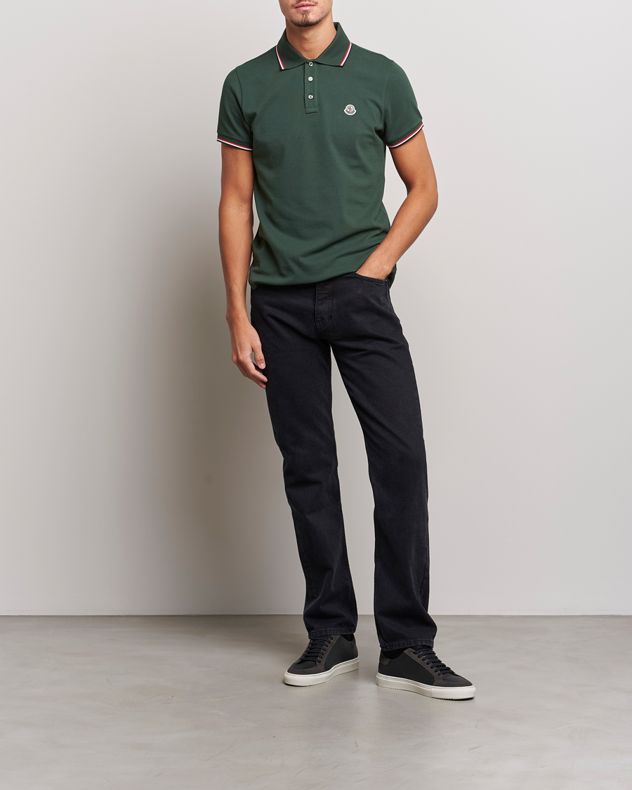 Men | Polo Shirts | Moncler | Contrast Rib Polo Military Green