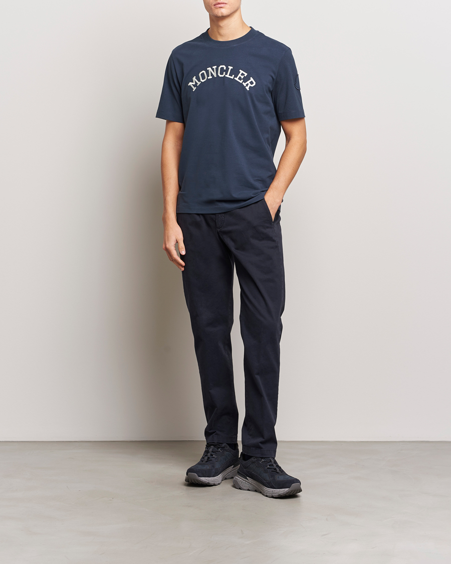 Men | T-Shirts | Moncler | Lettering T-Shirt Navy