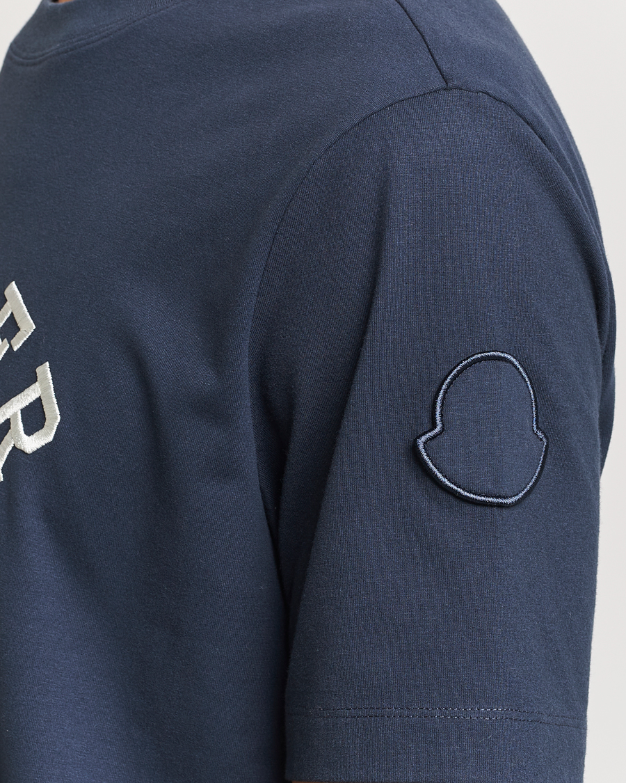 Men | T-Shirts | Moncler | Lettering T-Shirt Navy