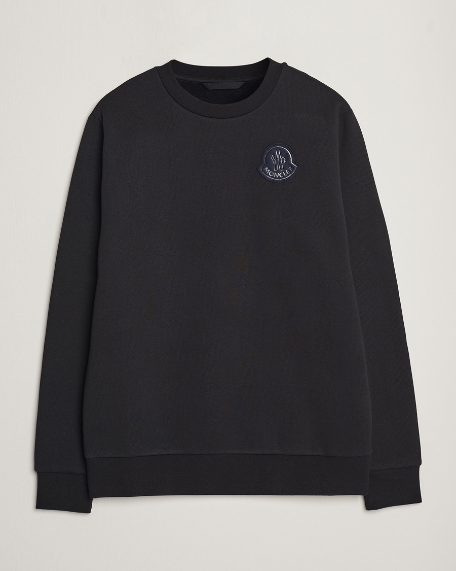 Men | Sweaters & Knitwear | Moncler | Tonal Patch Logo Sweatshirt Black