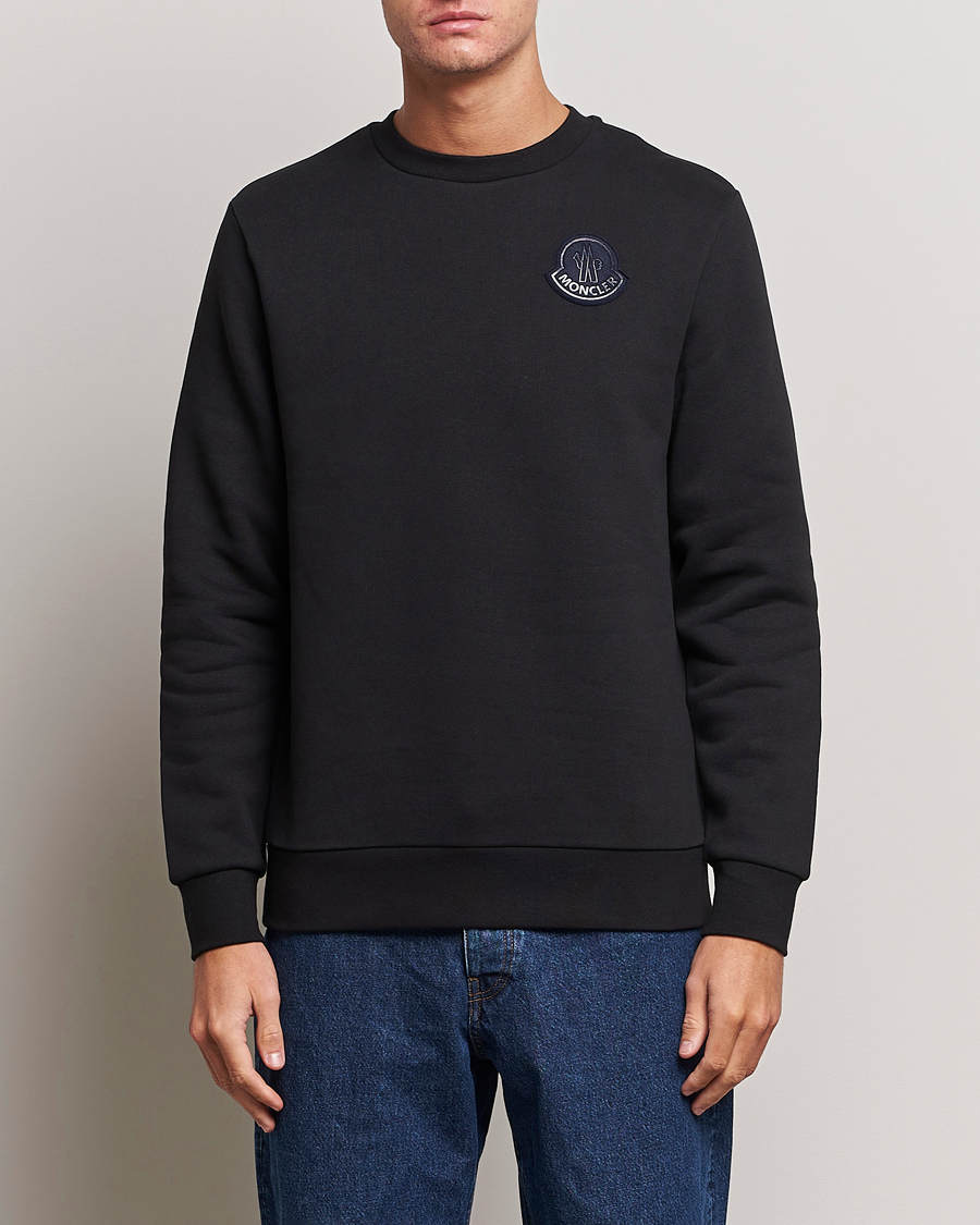 Men | Sweaters & Knitwear | Moncler | Tonal Patch Logo Sweatshirt Black