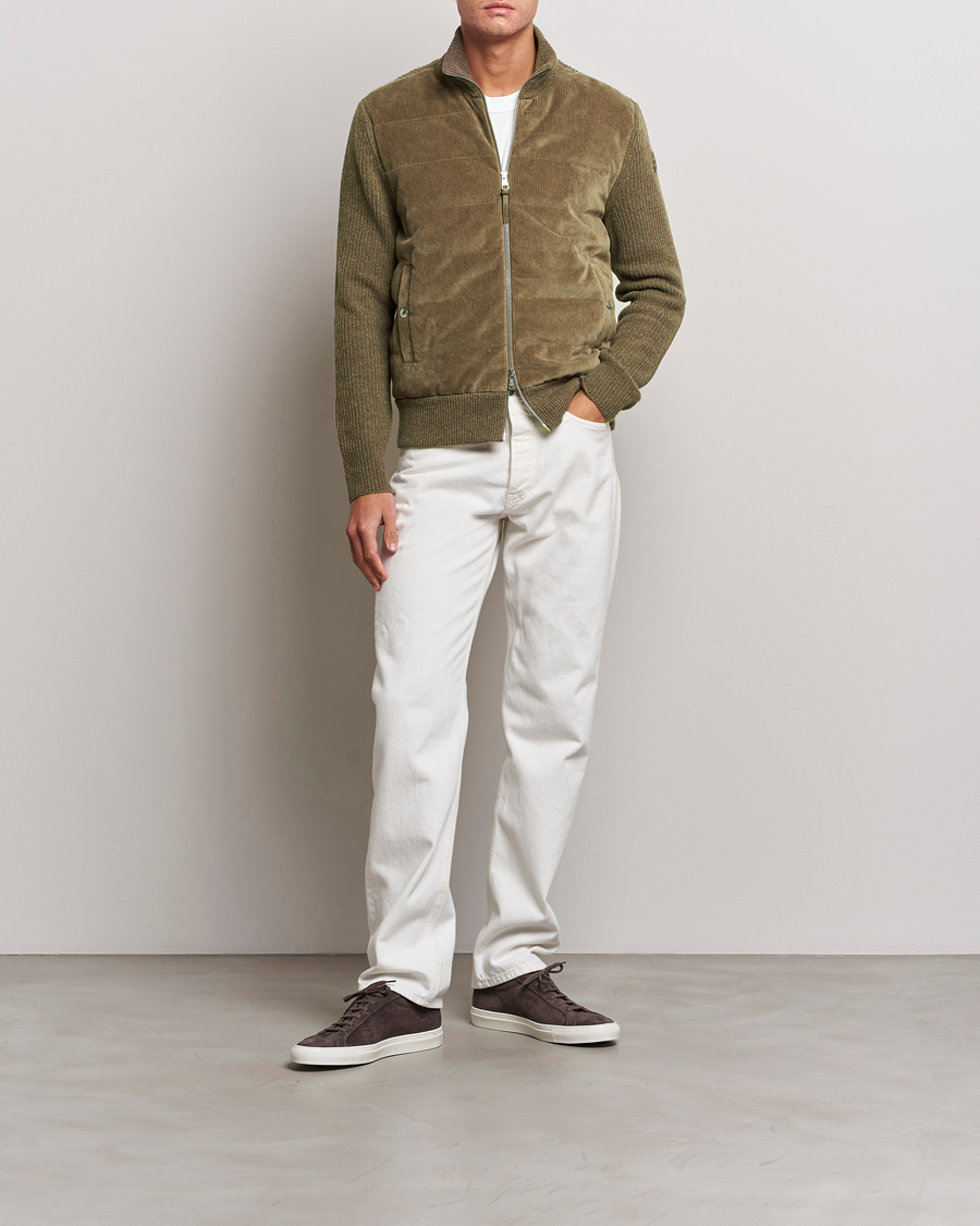 Men | Sweaters & Knitwear | Moncler | Corduroy Zip Cardigan Taupe
