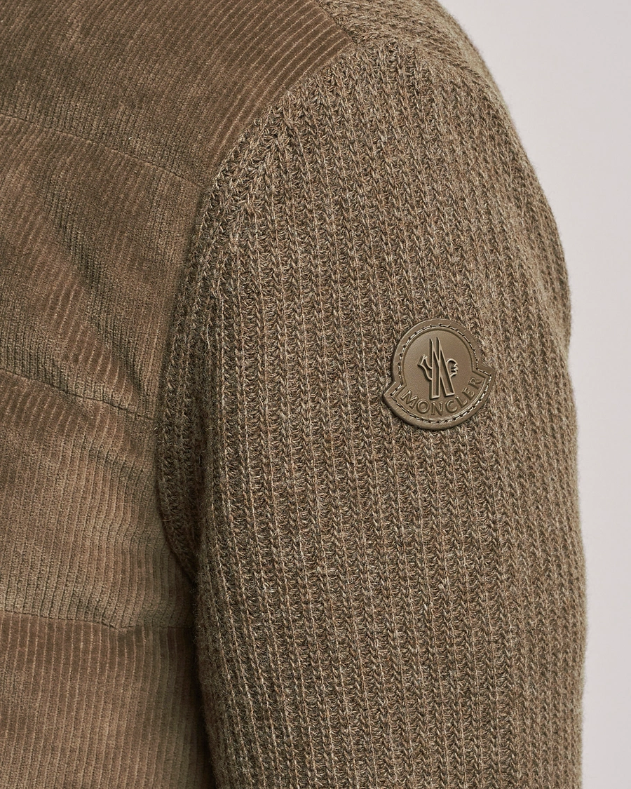Men | Sweaters & Knitwear | Moncler | Corduroy Zip Cardigan Taupe