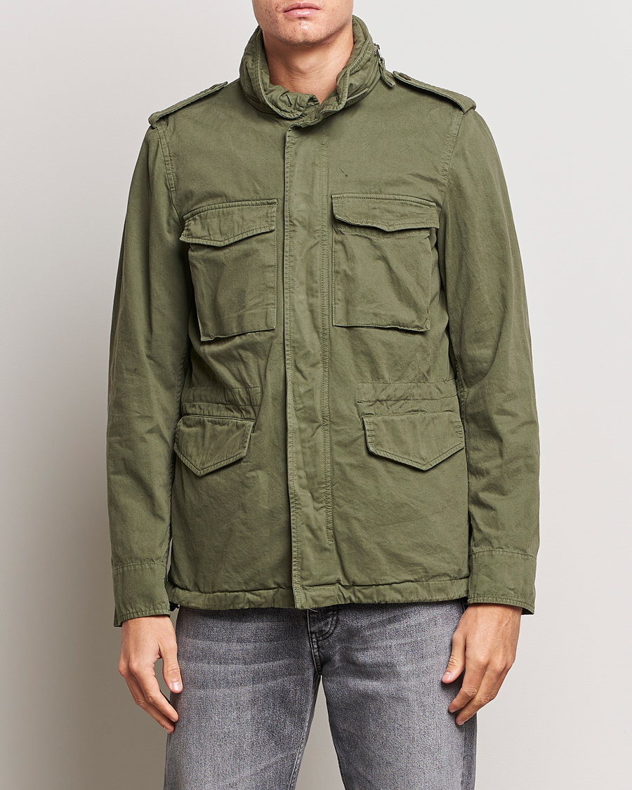 Men | Autumn Jackets | Aspesi | Lined Cotton Field Jacket Military