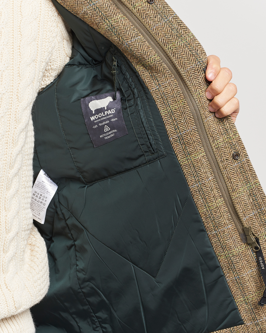 Aspesi Tweed Hunting Jacket Green Check at CareOfCarl.com