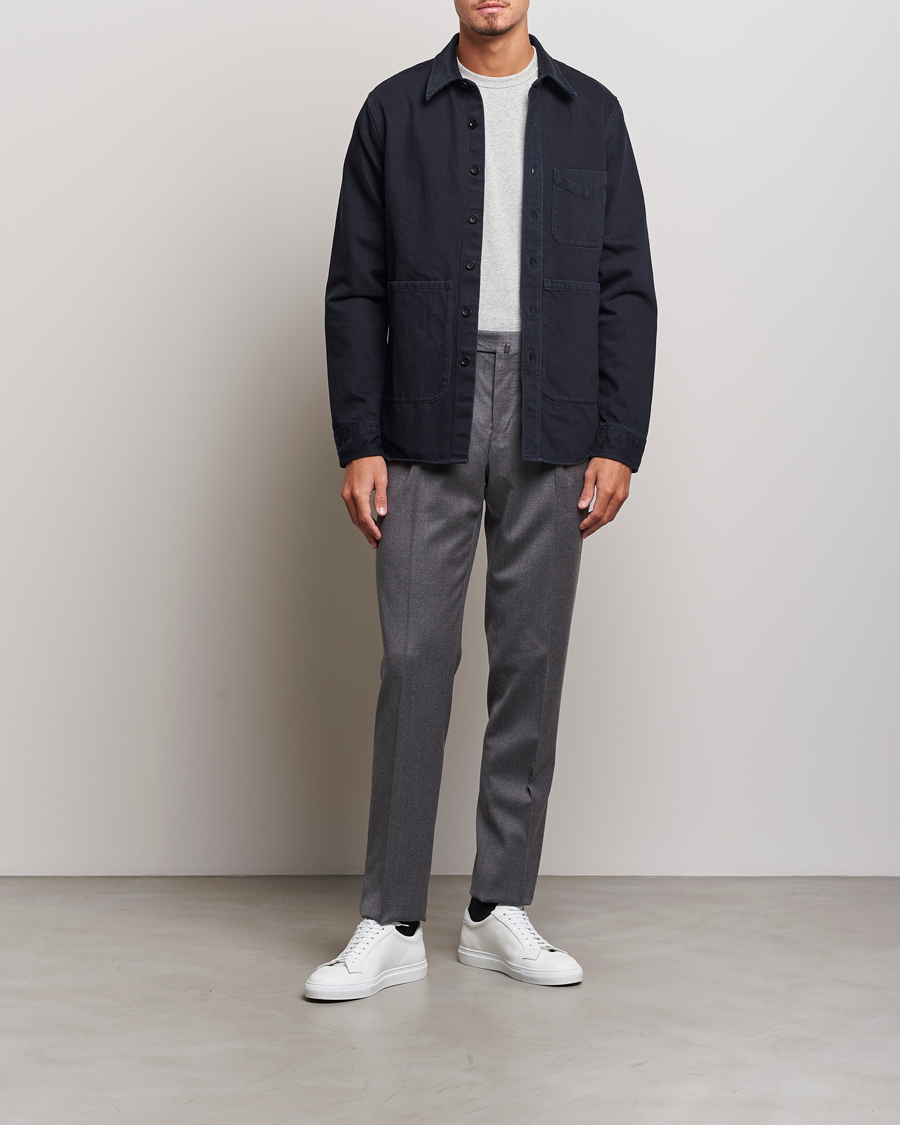 Men | Shirts | Aspesi | Cotton Utility Shirt Navy