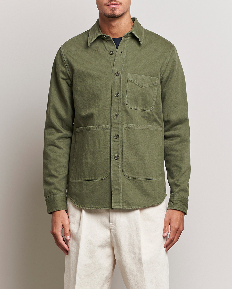 Men | Overshirts | Aspesi | Cotton Utility Shirt Military