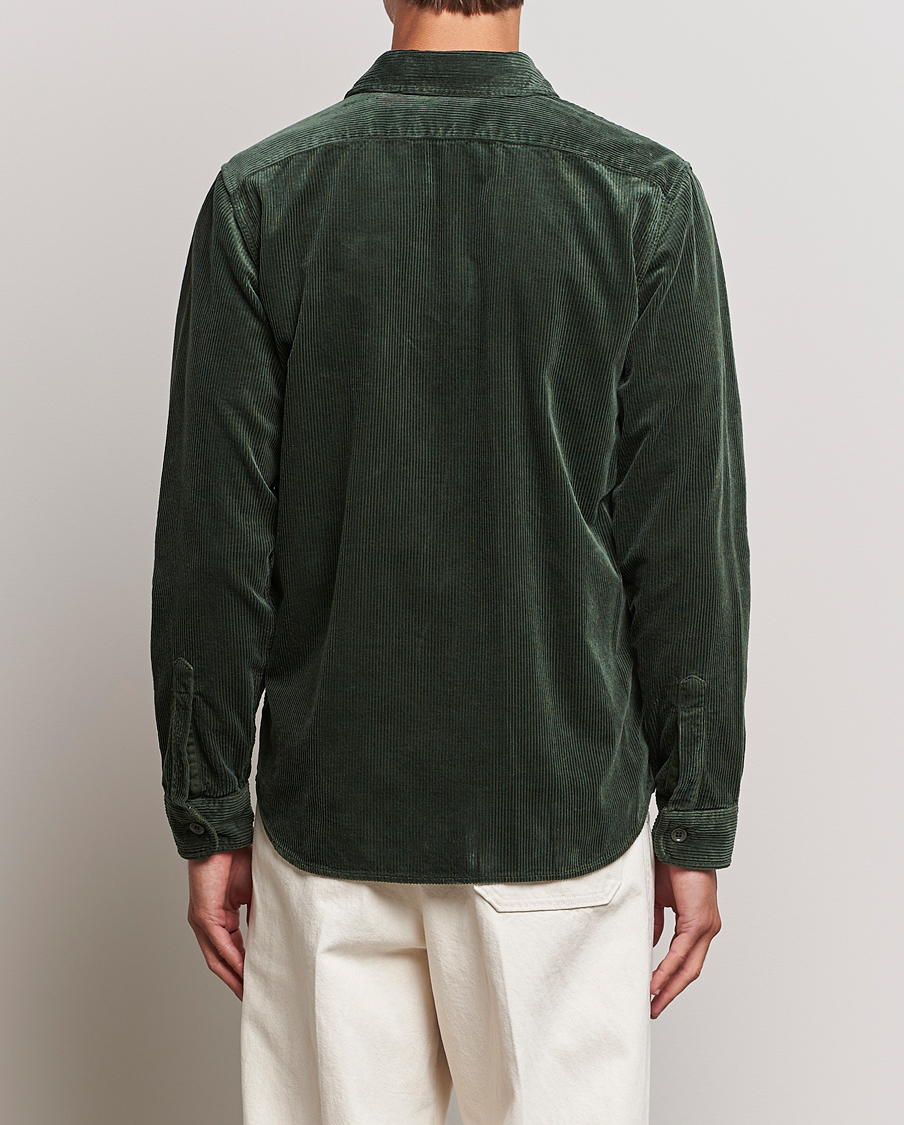 Men | Shirts | Aspesi | Corduroy Utility Shirt Dark Military