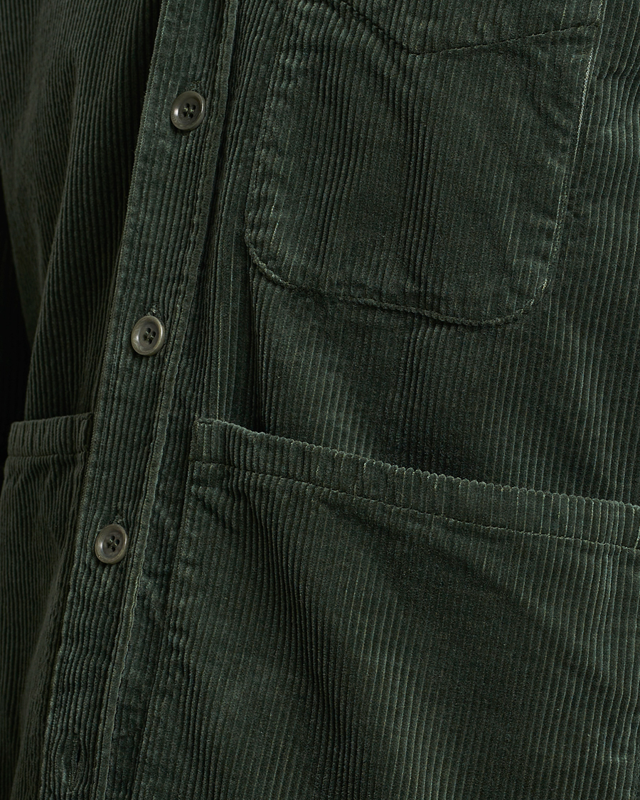 Men | Shirts | Aspesi | Corduroy Utility Shirt Dark Military