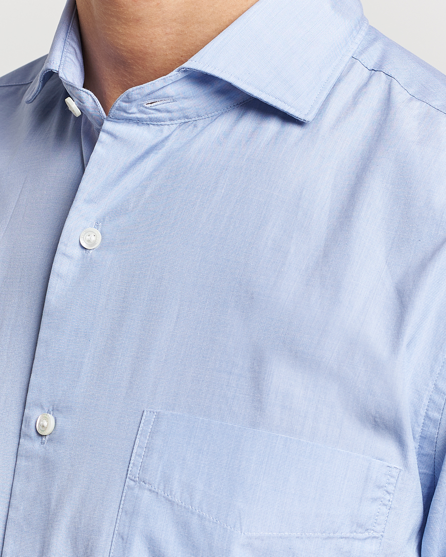 Men | Shirts | Aspesi | Striped Poplin Shirt Light Blue