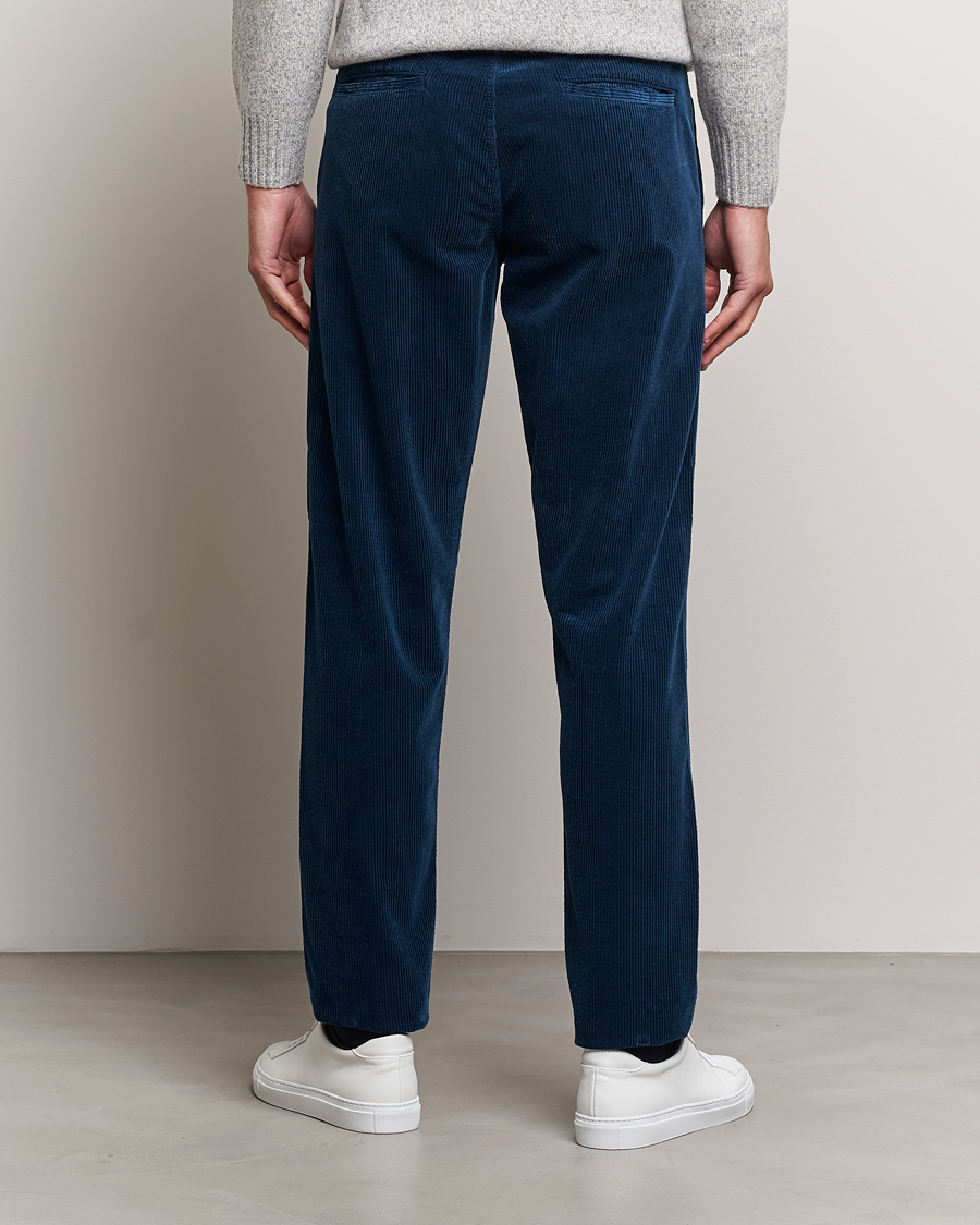 Men | Trousers | Aspesi | Drawstring Corduroy Trousers Navy