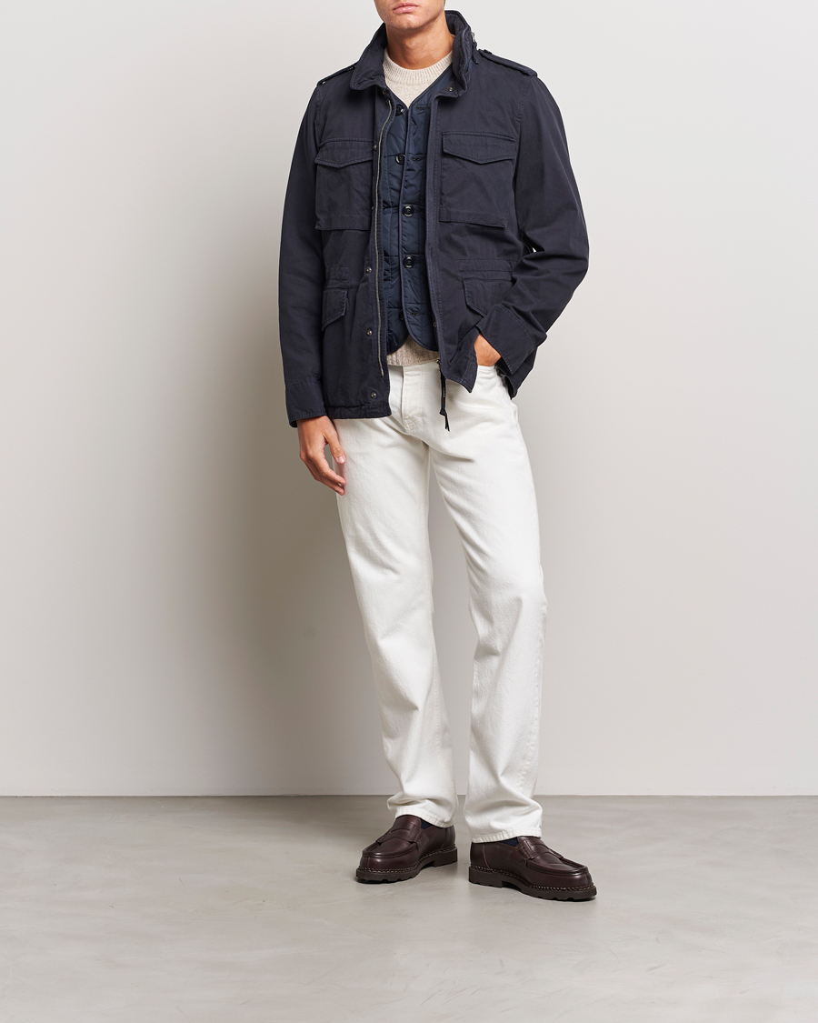 Men | Coats & Jackets | Aspesi | Lined Cotton Field Jacket Navy