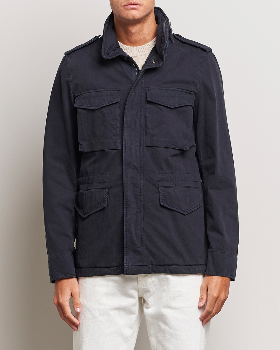 Men | Coats & Jackets | Aspesi | Lined Cotton Field Jacket Navy