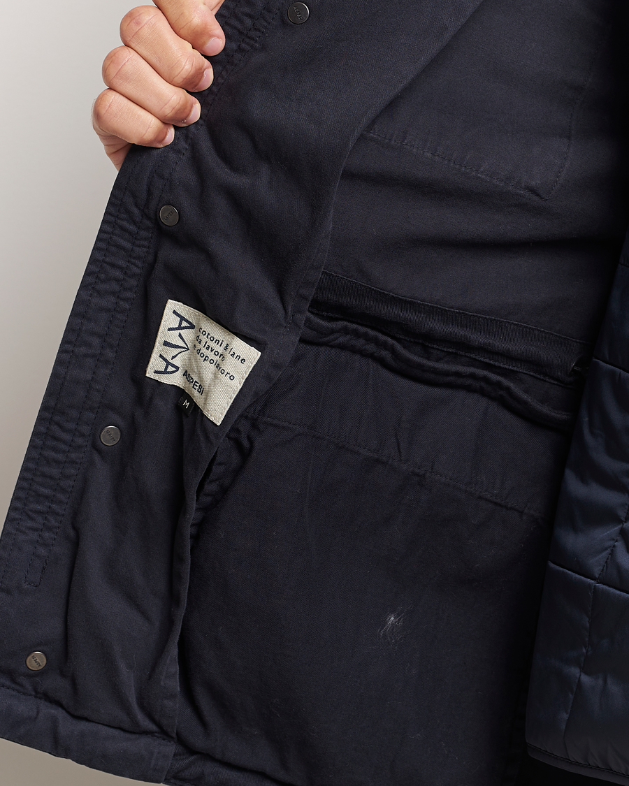 Men | Coats & Jackets | Aspesi | Lined Cotton Field Jacket Navy