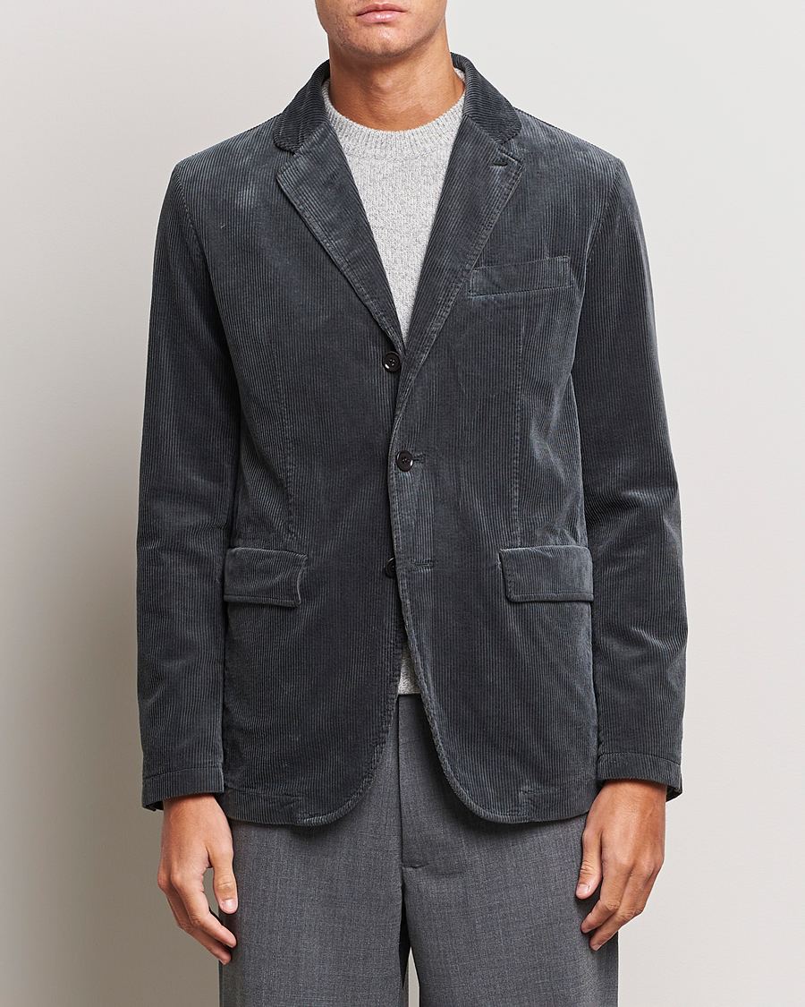 Men | Blazers | Aspesi | Corduroy Blazer Charcoal