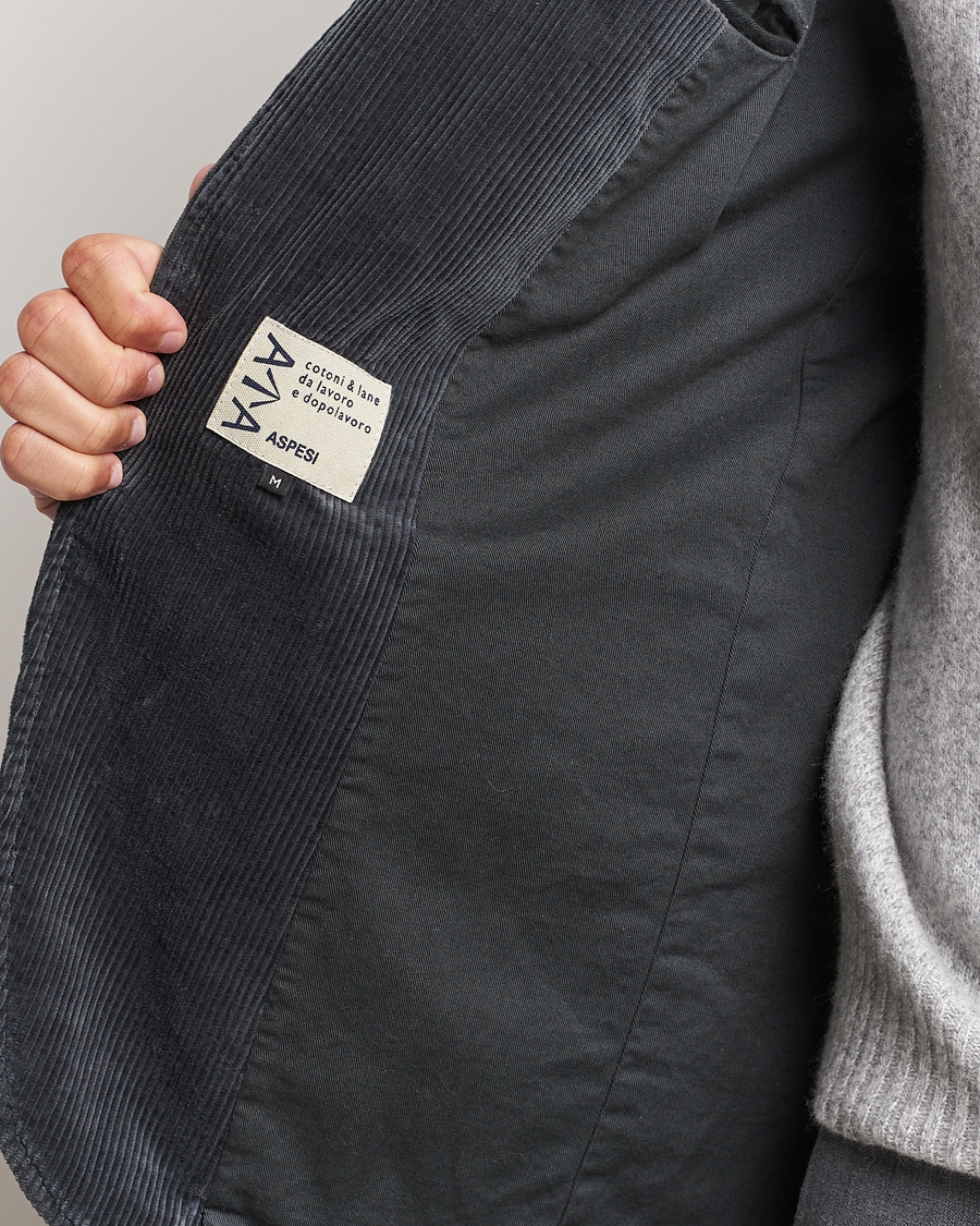 Men | Blazers | Aspesi | Corduroy Blazer Charcoal