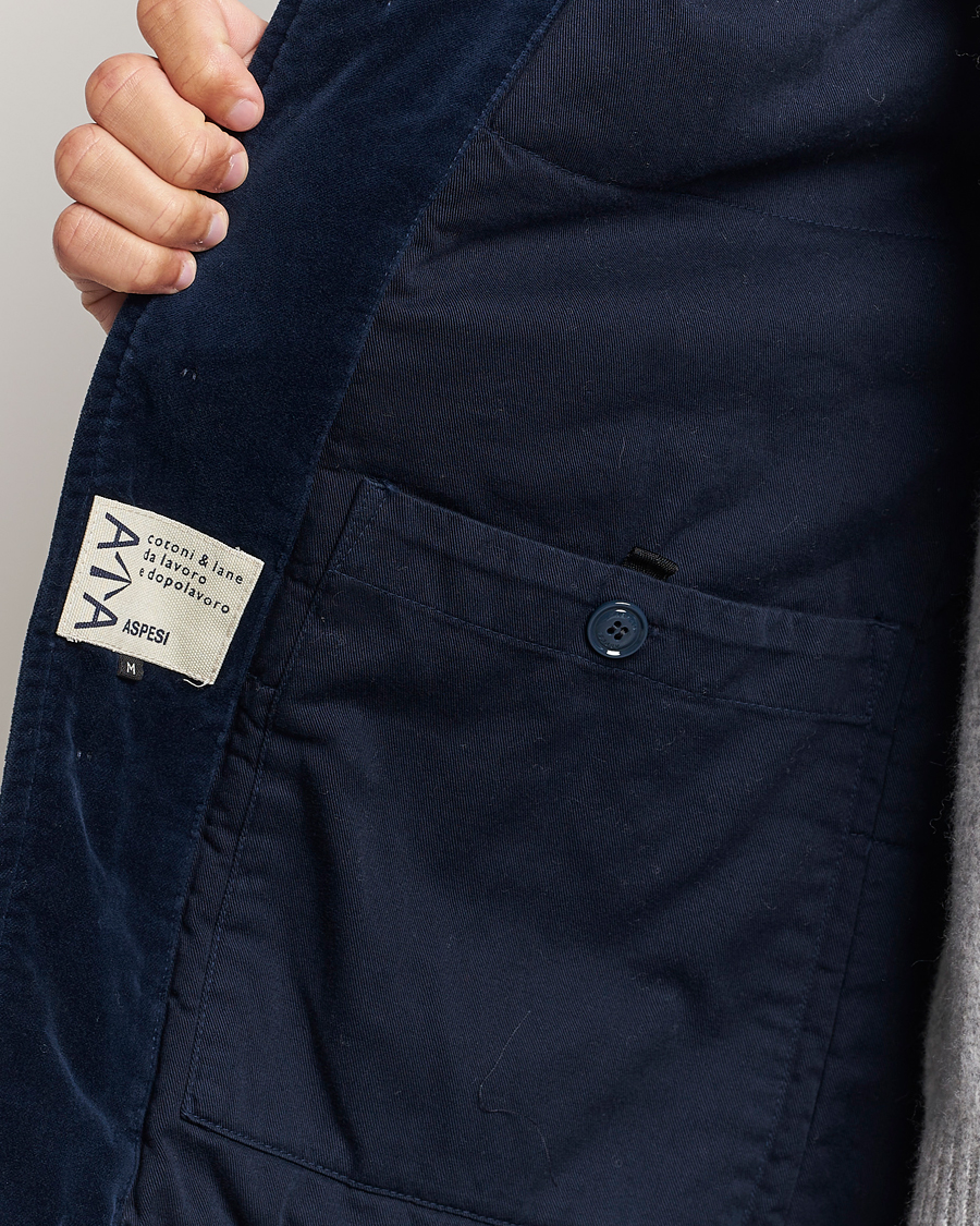 Men | Coats & Jackets | Aspesi | Tadao Corduroy Jacket Navy