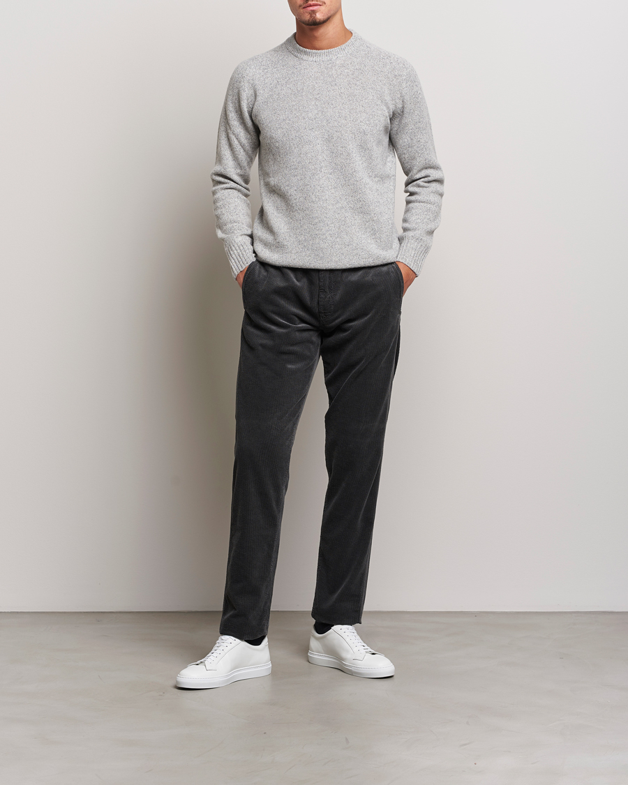 Men | Trousers | Aspesi | Drawstring Corduroy Trousers Charcoal