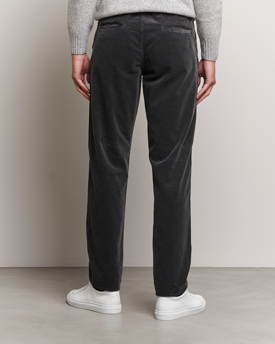 Men | Trousers | Aspesi | Drawstring Corduroy Trousers Charcoal