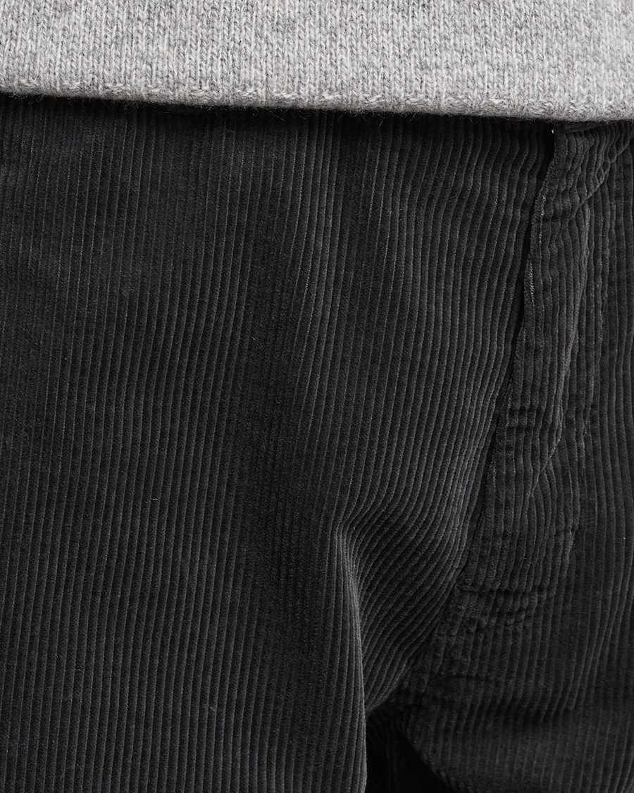Men | Trousers | Aspesi | Drawstring Corduroy Trousers Charcoal