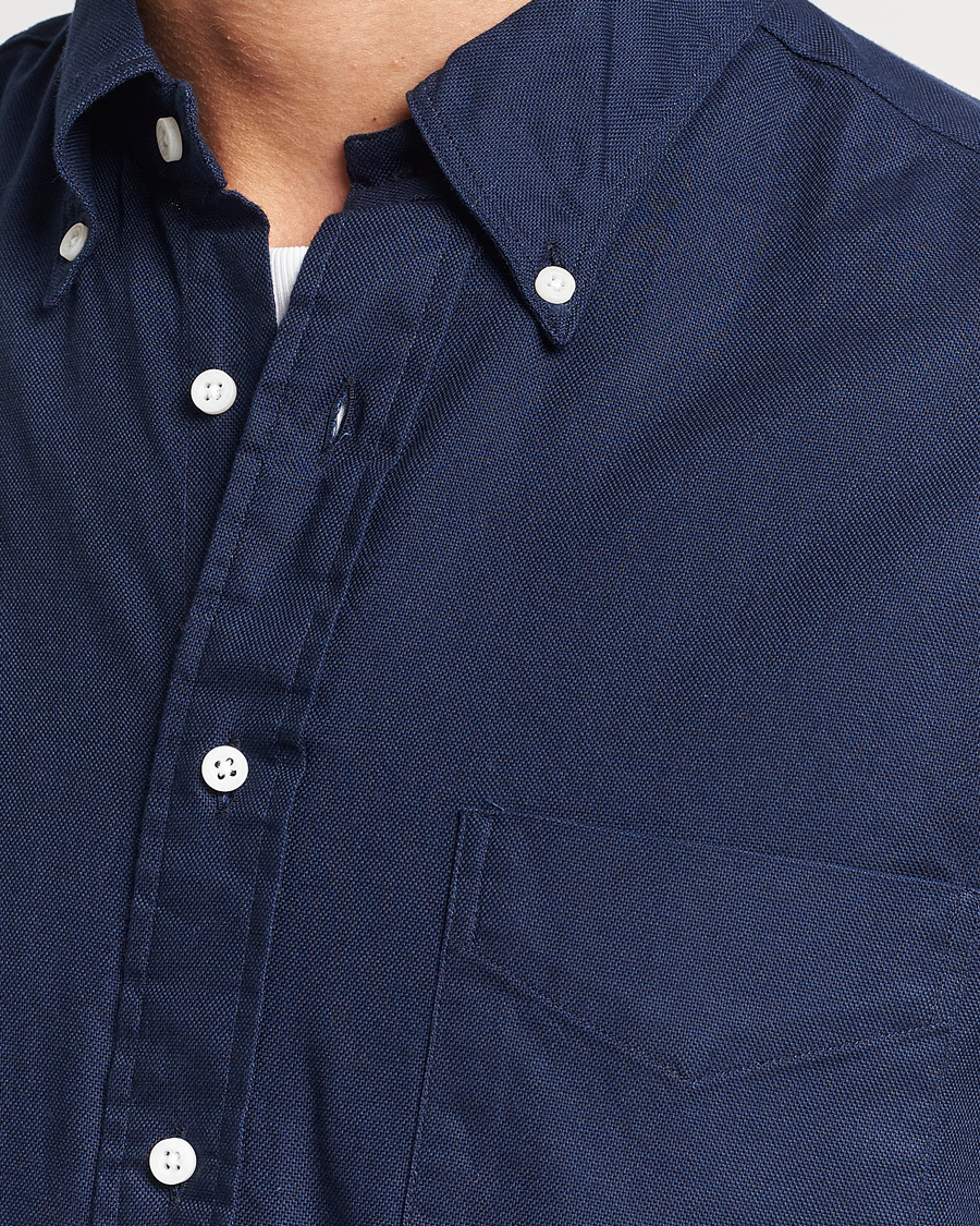 Men | Shirts | Gitman Vintage | Button Down Hopsack Shirt Navy