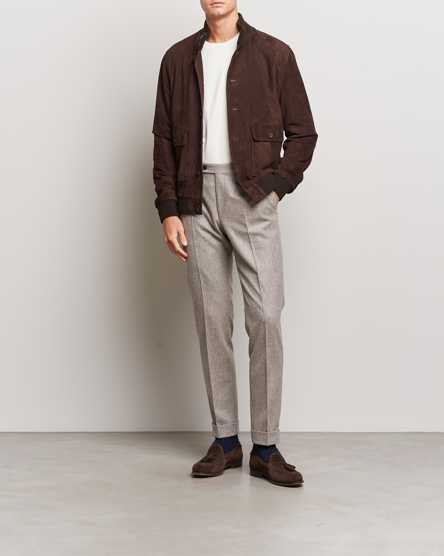 Men | Coats & Jackets | Valstar | Valstarino Suede Jacket Dark Brown