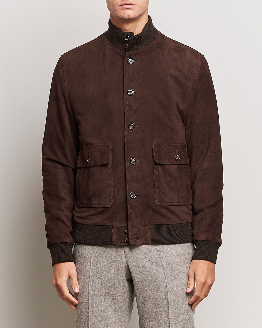 Men | Coats & Jackets | Valstar | Valstarino Suede Jacket Dark Brown