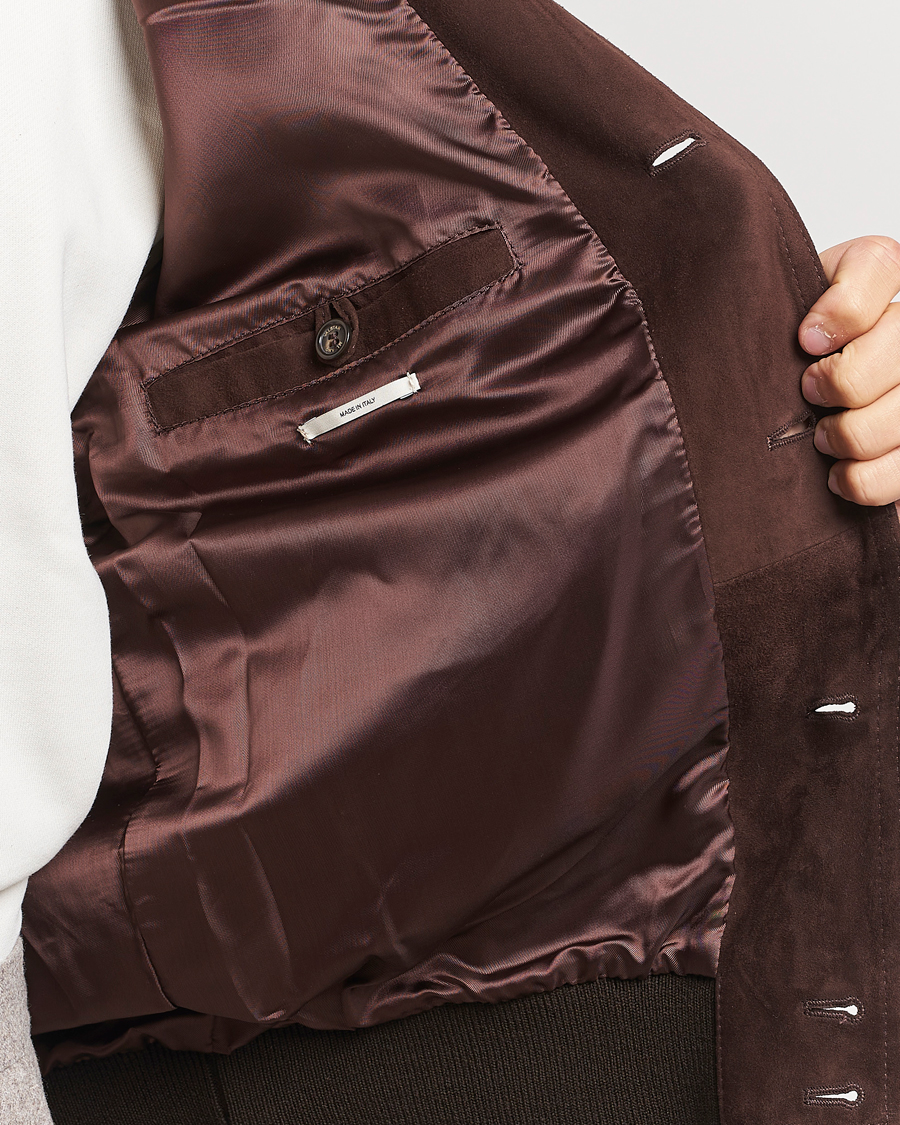 Men | Coats & Jackets | Valstar | Valstarino Suede Jacket Dark Brown