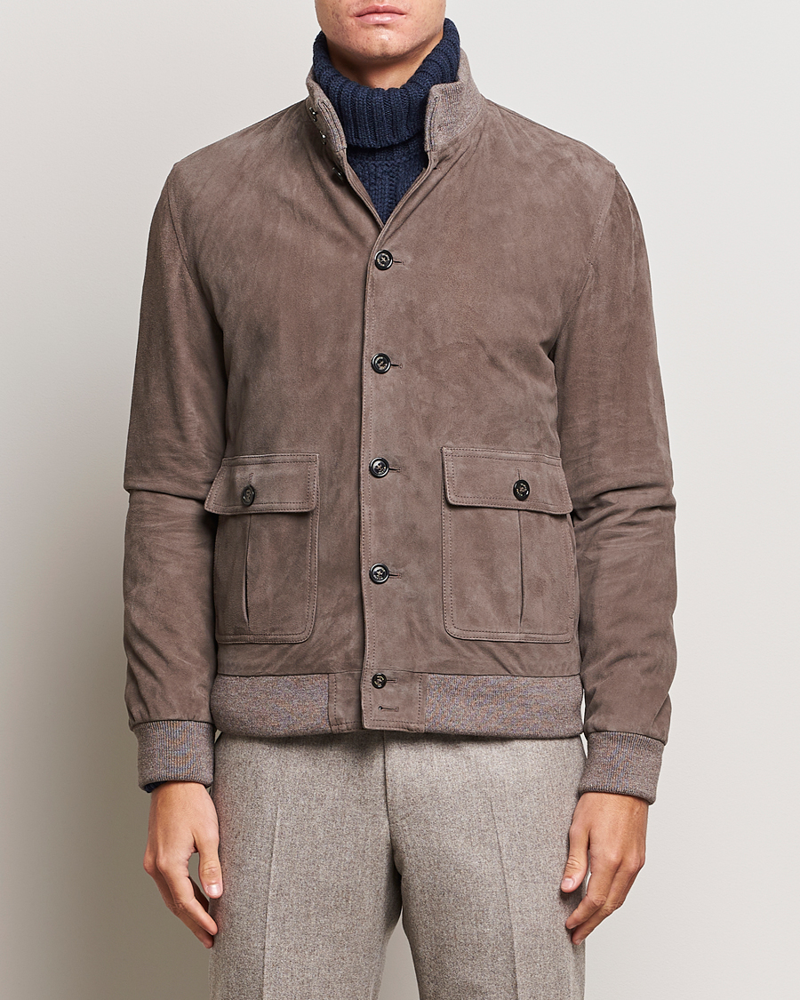 Men | Coats & Jackets | Valstar | Valstarino Suede Jacket Stone