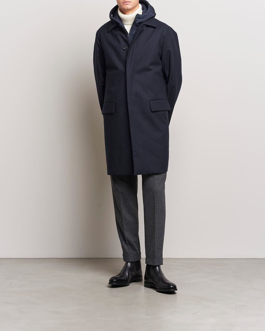 Men | Coats & Jackets | Valstar | Waterproof 2-in-1 Flannel Overcoat Navy