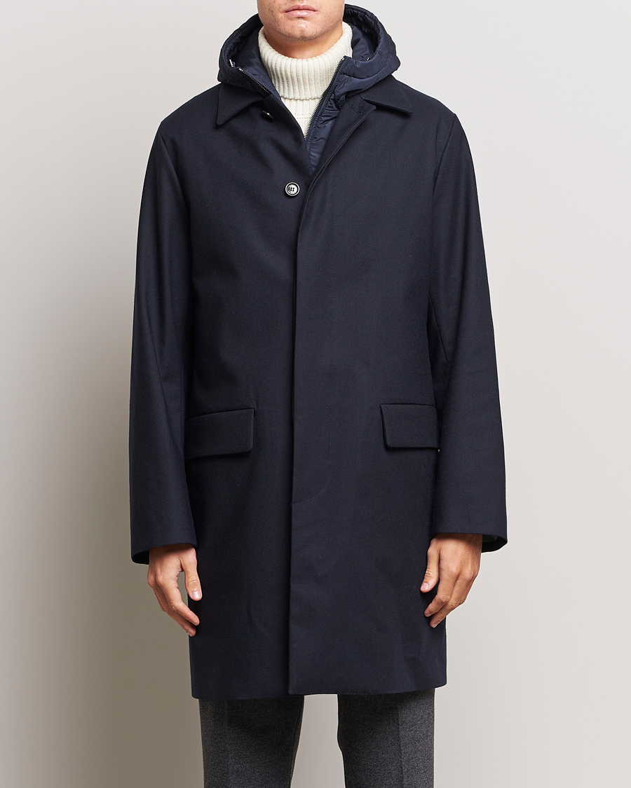 Men | Coats & Jackets | Valstar | Waterproof 2-in-1 Flannel Overcoat Navy