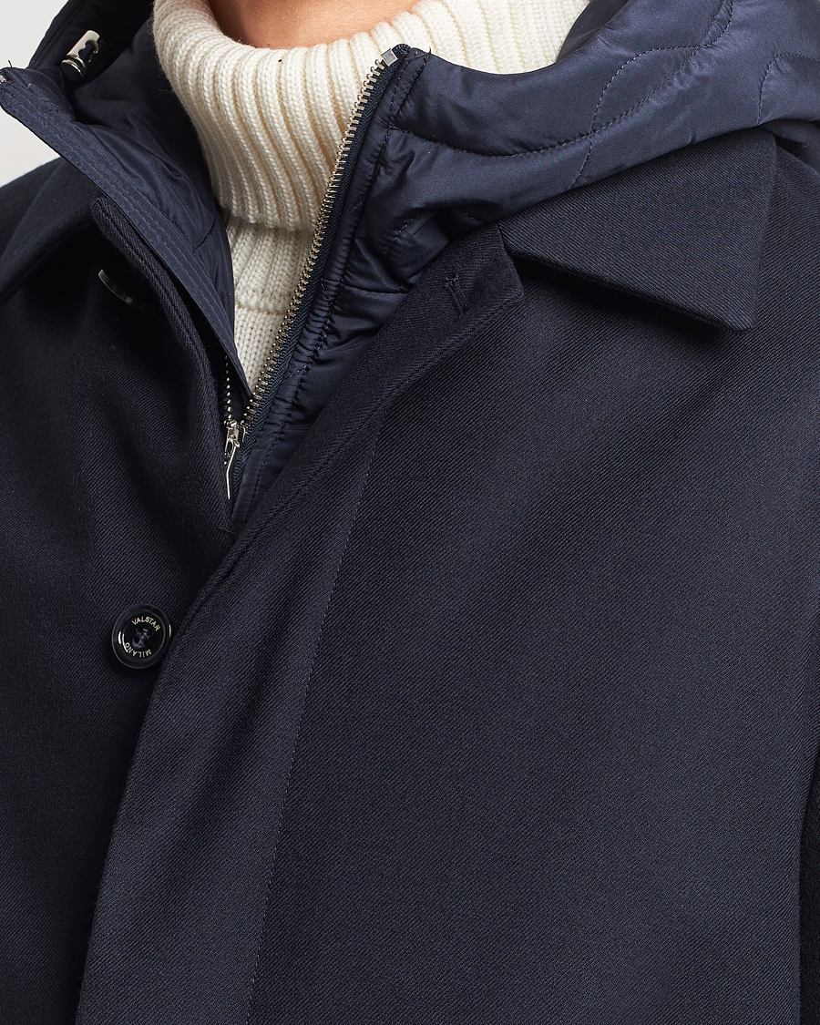 Men | Coats & Jackets | Valstar | Waterproof 2-in-1 Flannel Overcoat Navy