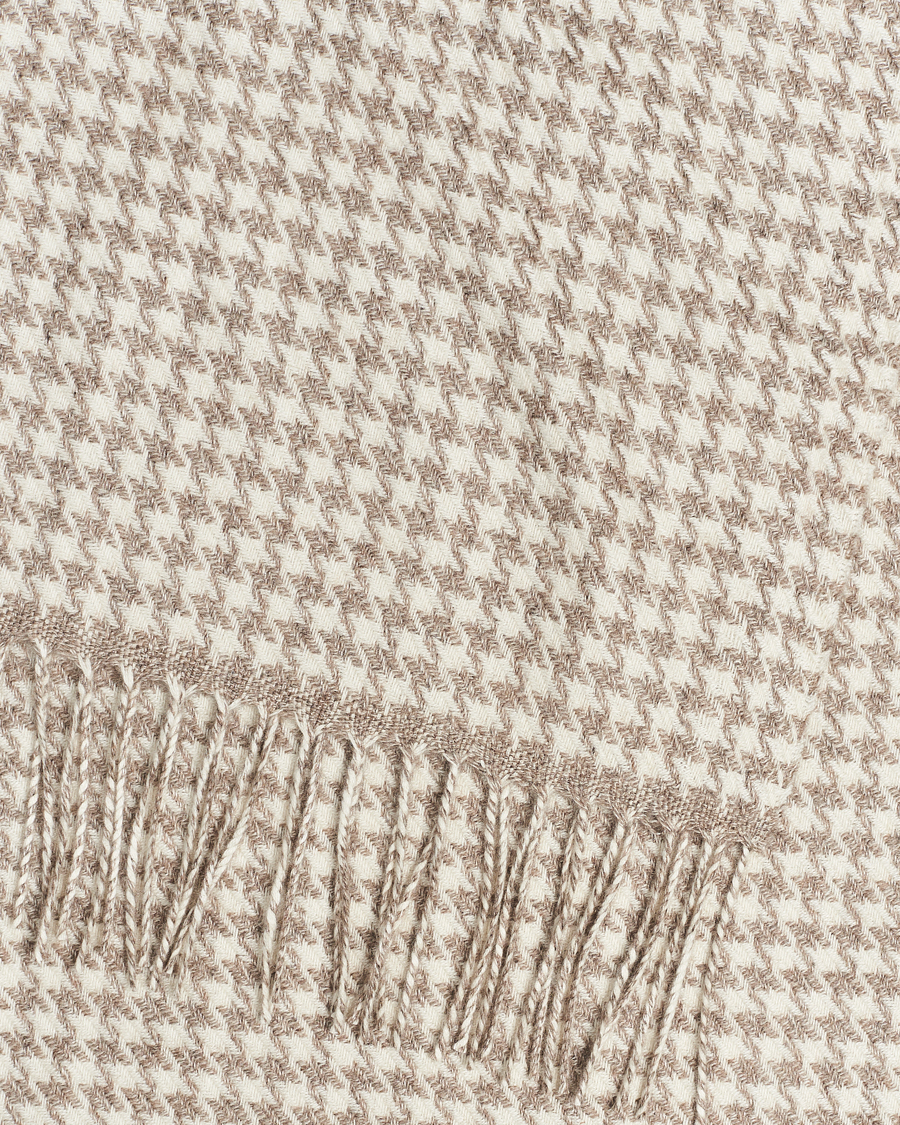 Men | Piacenza Cashmere Cashmere/Silk Houndstooth Scarf Beige | Piacenza Cashmere | Cashmere/Silk Houndstooth Scarf Beige