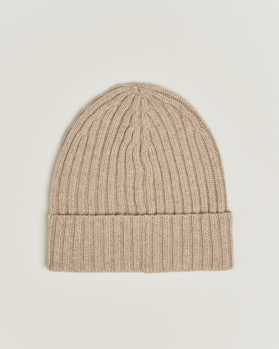 Men | Piacenza Cashmere Ribbed Cashmere Beanie Light Beige | Piacenza Cashmere | Ribbed Cashmere Beanie Light Beige