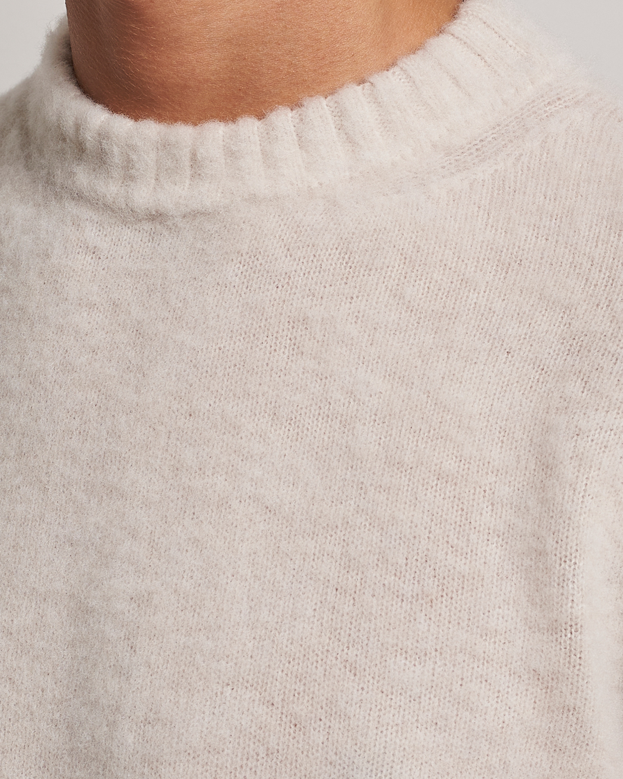Men | Sweaters & Knitwear | Piacenza Cashmere | Brushed Wool Crew Neck  Beige