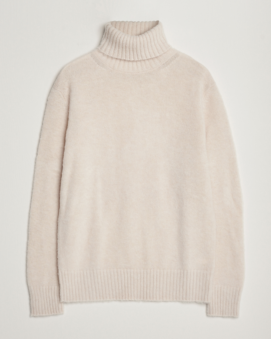 Men | Sweaters & Knitwear | Piacenza Cashmere | Brushed Wool Rollneck Beige