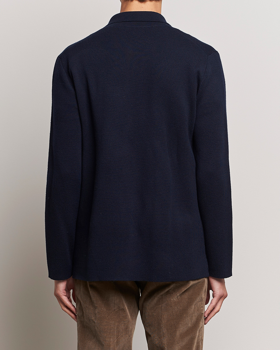 Men | Sweaters & Knitwear | Piacenza Cashmere | Virgin Wool Knit Cardigan Navy