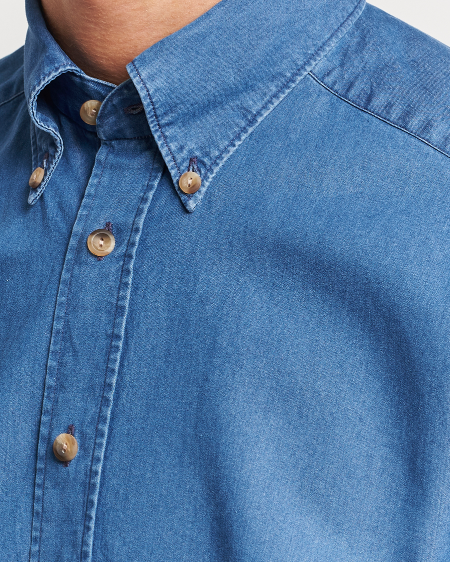 Men | Shirts | Eton | Slim Fit Denim Shirt Blue